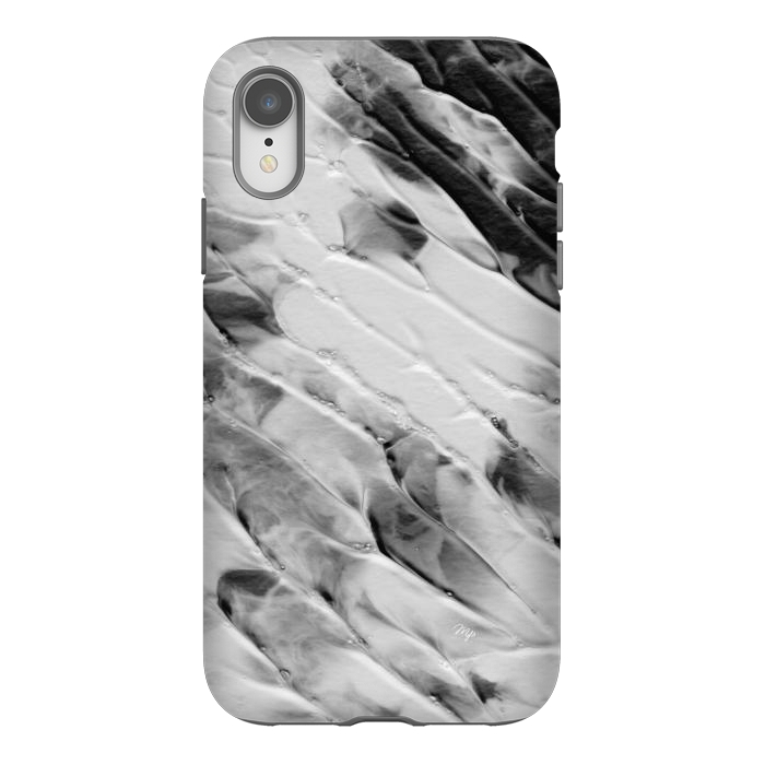 iPhone Xr StrongFit Modern organic black and white paint by Martina