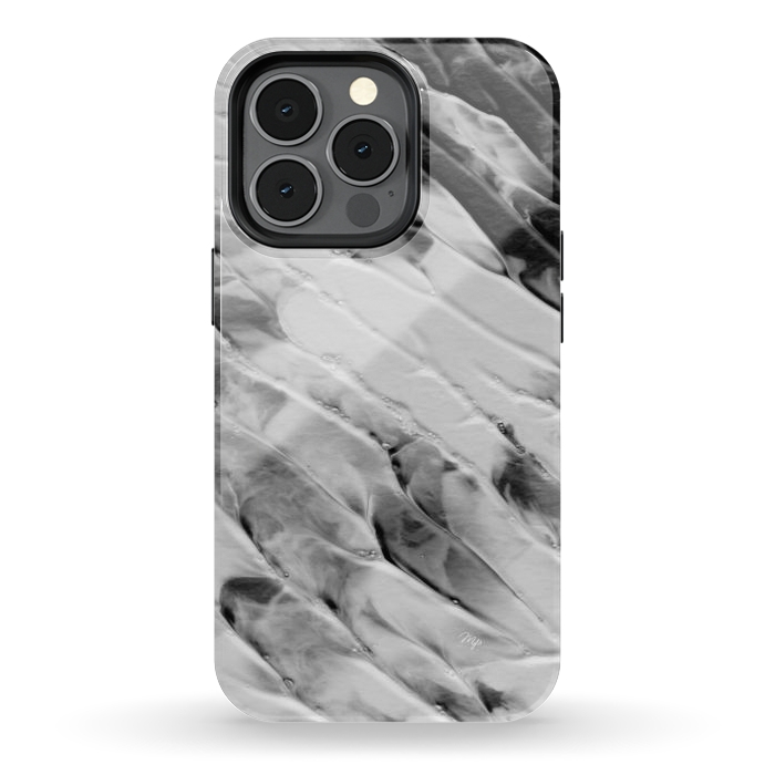 iPhone 13 pro StrongFit Modern organic black and white paint by Martina