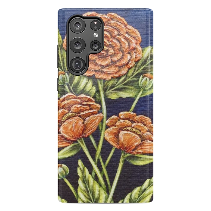 Galaxy S22 Ultra StrongFit Orange Peonies by Denise Cassidy Wood