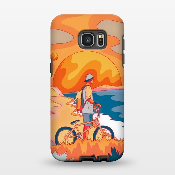 Galaxy S7 EDGE StrongFit Beach BIker by Steve Wade (Swade)
