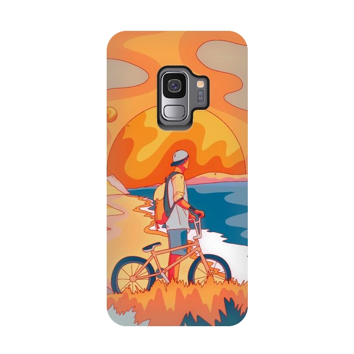 Galaxy S9 StrongFit Beach BIker by Steve Wade (Swade)