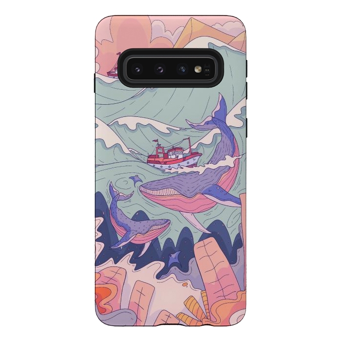 Galaxy S10 StrongFit The whales and the ships  by Steve Wade (Swade)