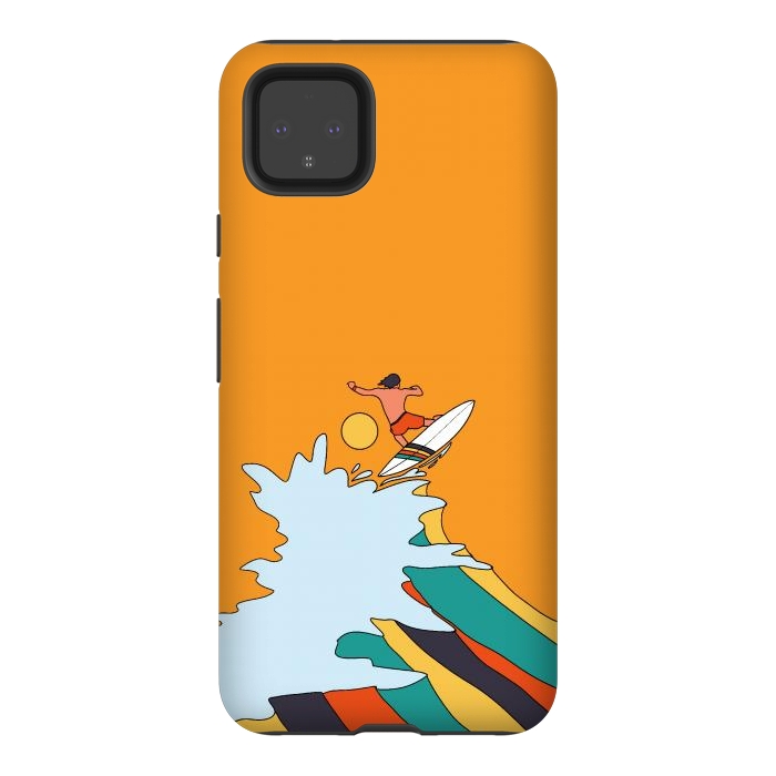 Pixel 4XL StrongFit Ride the surf by Steve Wade (Swade)