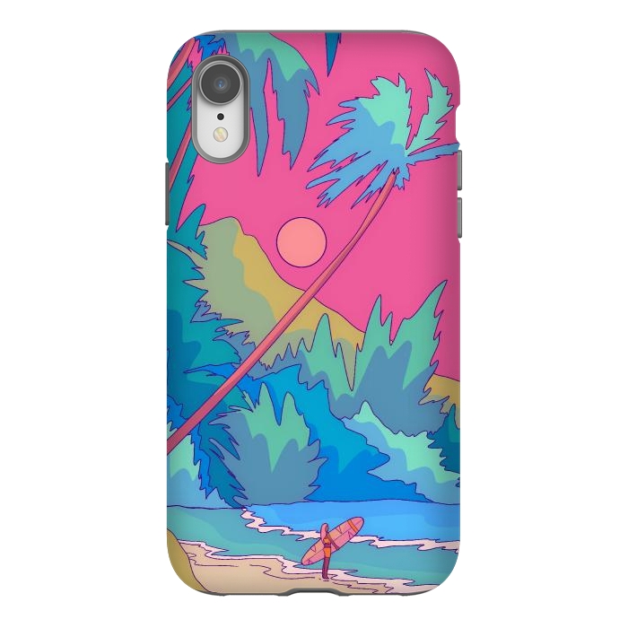 iPhone Xr StrongFit Pink sky beach by Steve Wade (Swade)