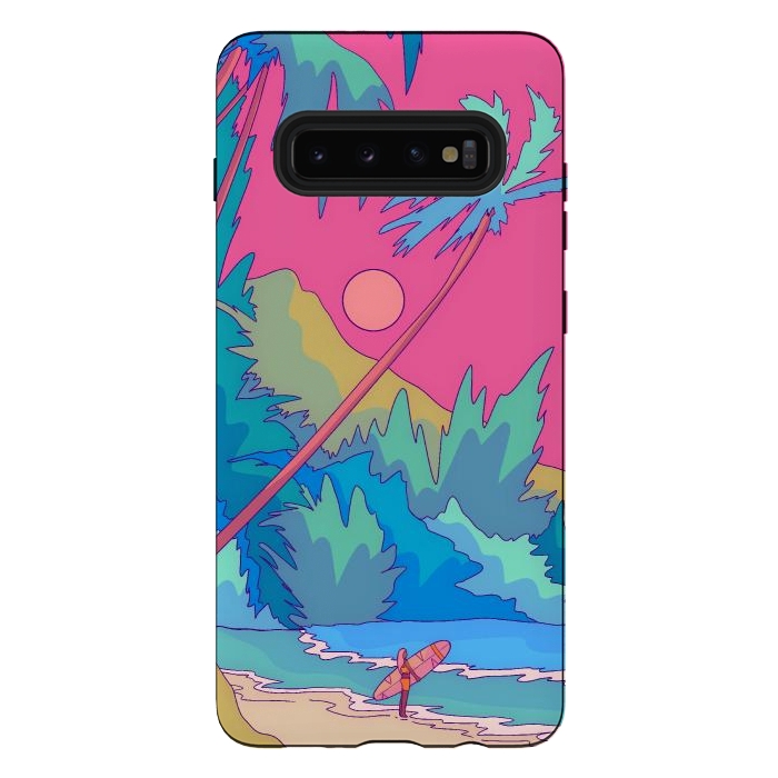 Galaxy S10 plus StrongFit Pink sky beach by Steve Wade (Swade)