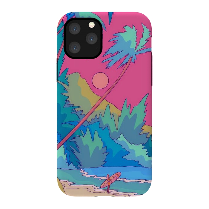 iPhone 11 Pro StrongFit Pink sky beach by Steve Wade (Swade)