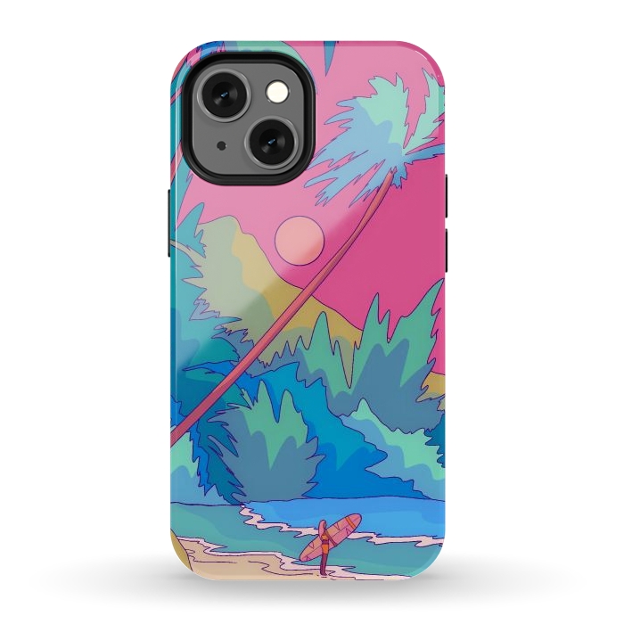 iPhone 12 mini StrongFit Pink sky beach by Steve Wade (Swade)