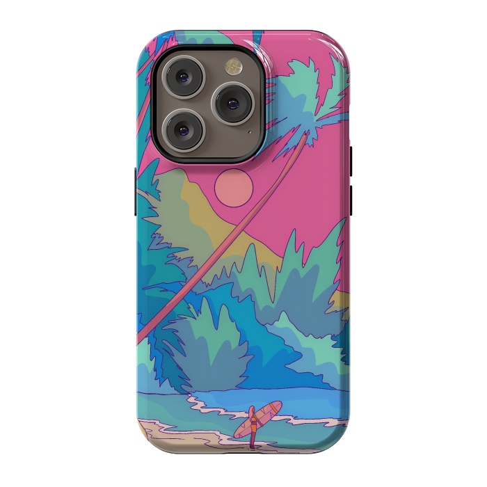 iPhone 14 Pro StrongFit Pink sky beach by Steve Wade (Swade)