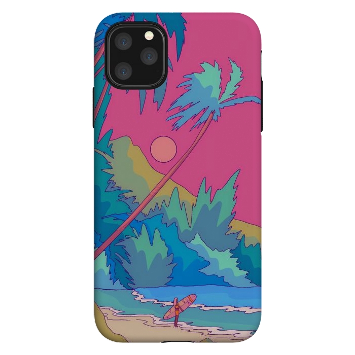 iPhone 11 Pro Max StrongFit Pink sky beach by Steve Wade (Swade)