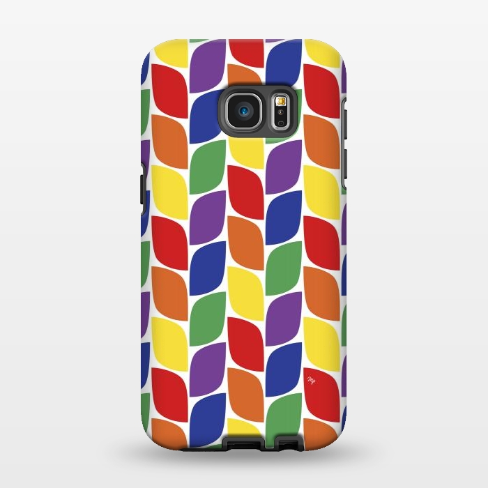 Galaxy S7 EDGE StrongFit Funky retro leaves by Martina