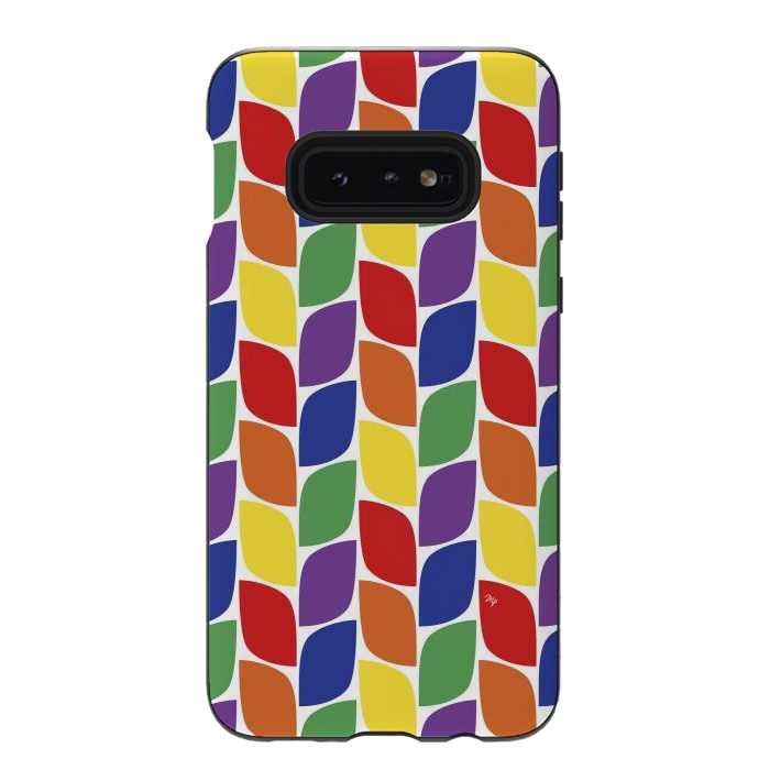 Galaxy S10e StrongFit Funky retro leaves by Martina