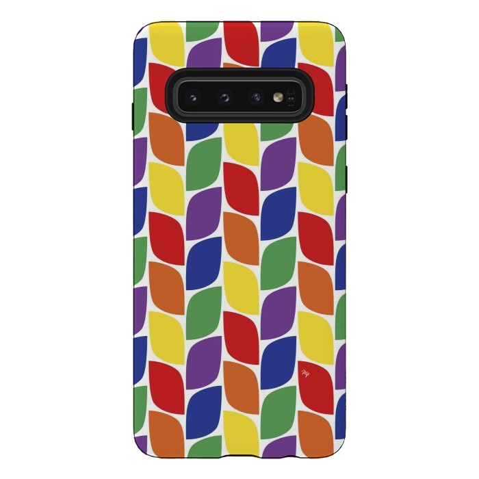 Galaxy S10 StrongFit Funky retro leaves by Martina