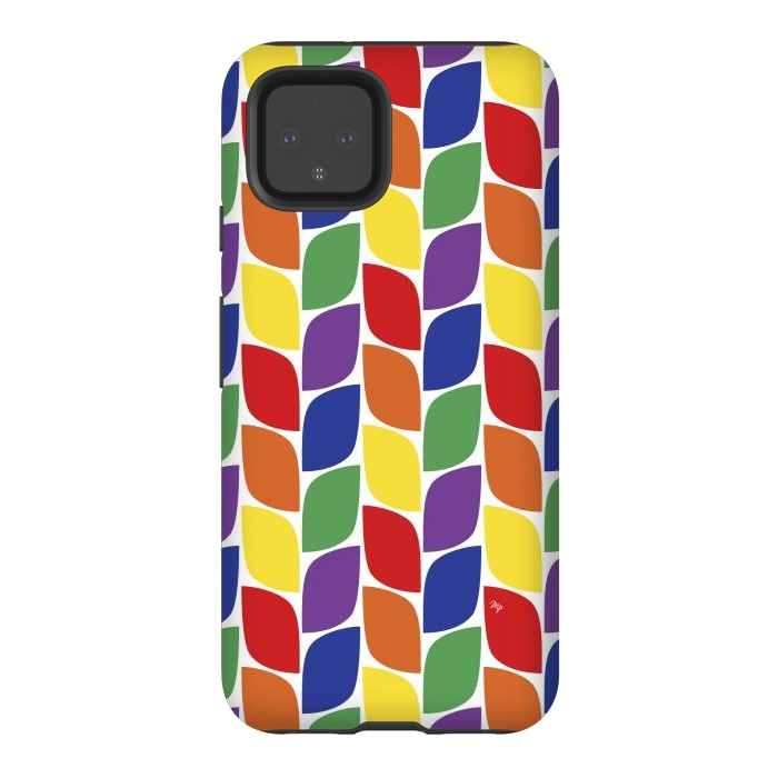 Pixel 4 StrongFit Funky retro leaves by Martina