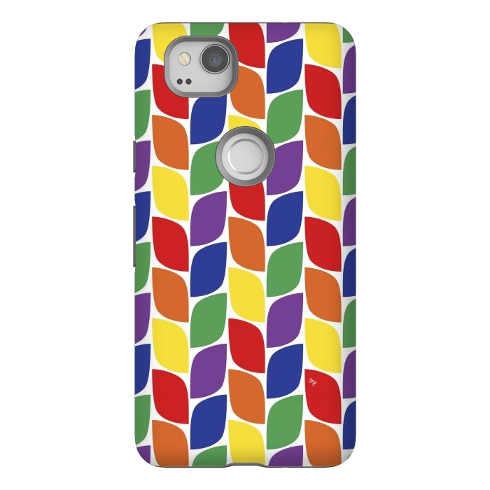 Pixel 2 StrongFit Funky retro leaves by Martina