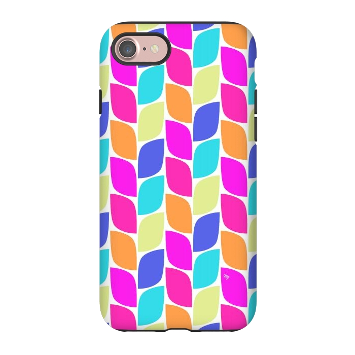 iPhone 7 StrongFit Funky neon leaves by Martina