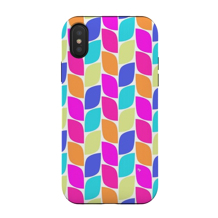 iPhone Xs / X StrongFit Funky neon leaves by Martina