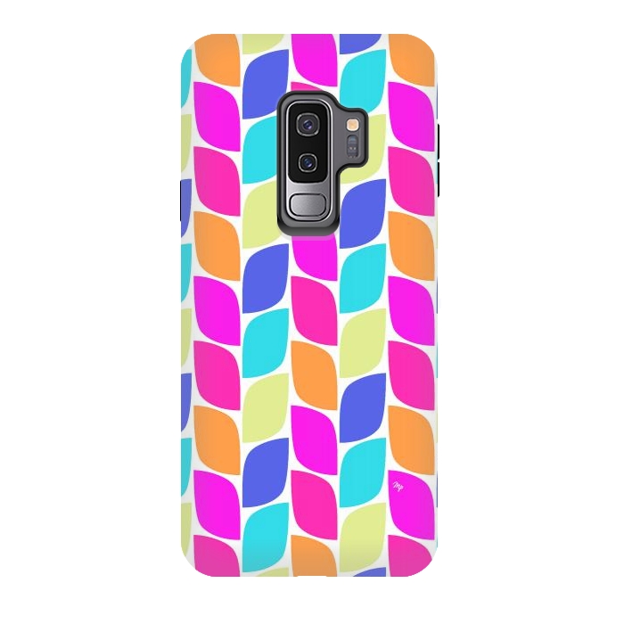 Galaxy S9 plus StrongFit Funky neon leaves by Martina