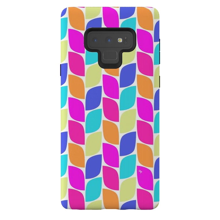 Galaxy Note 9 StrongFit Funky neon leaves by Martina