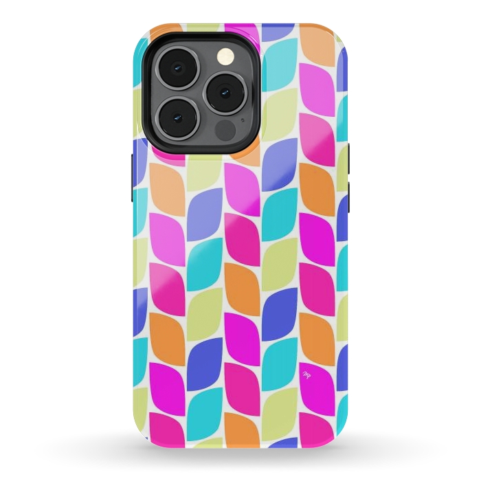 iPhone 13 pro StrongFit Funky neon leaves by Martina