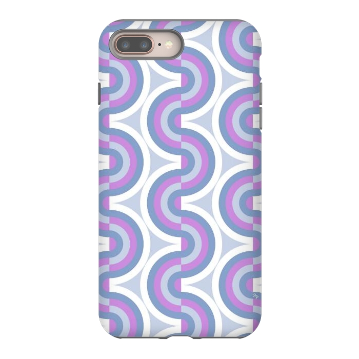 iPhone 8 plus StrongFit Funky purple waves by Martina