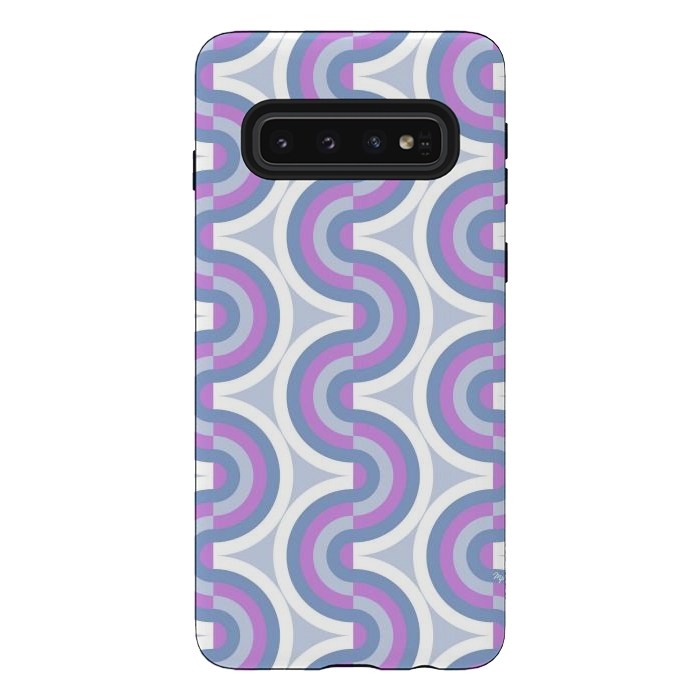 Galaxy S10 StrongFit Funky purple waves by Martina