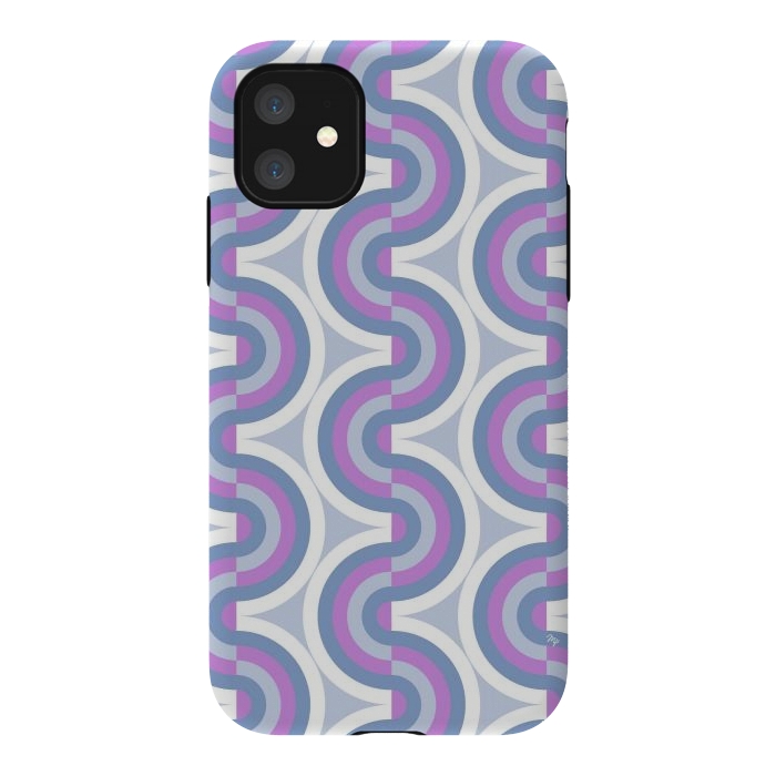 iPhone 11 StrongFit Funky purple waves by Martina