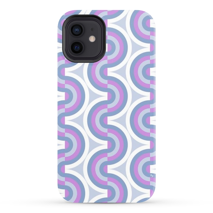 iPhone 12 StrongFit Funky purple waves by Martina