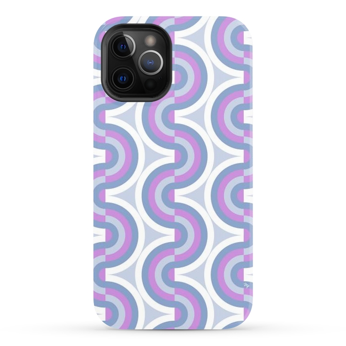 iPhone 12 Pro StrongFit Funky purple waves by Martina