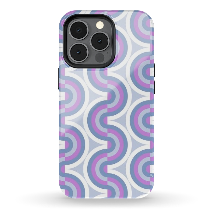 iPhone 13 pro StrongFit Funky purple waves by Martina