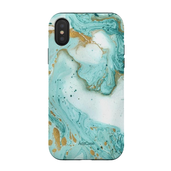 iPhone Xs / X StrongFit Waves Teal by ArtsCase