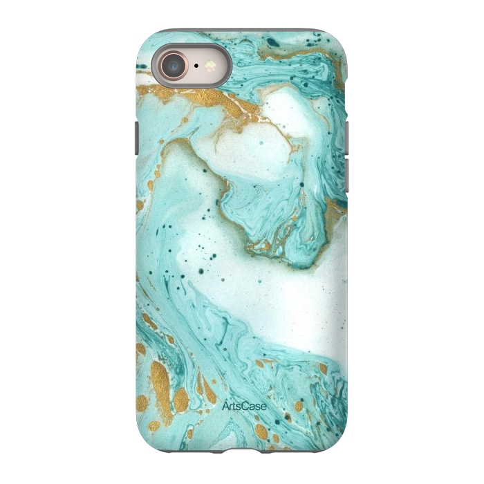 iPhone 8 StrongFit Waves Teal by ArtsCase
