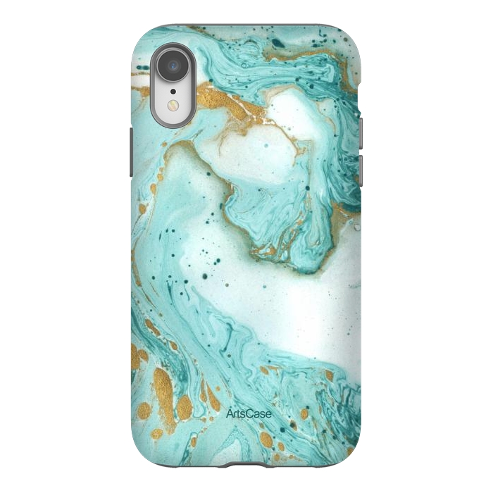 iPhone Xr StrongFit Waves Teal by ArtsCase
