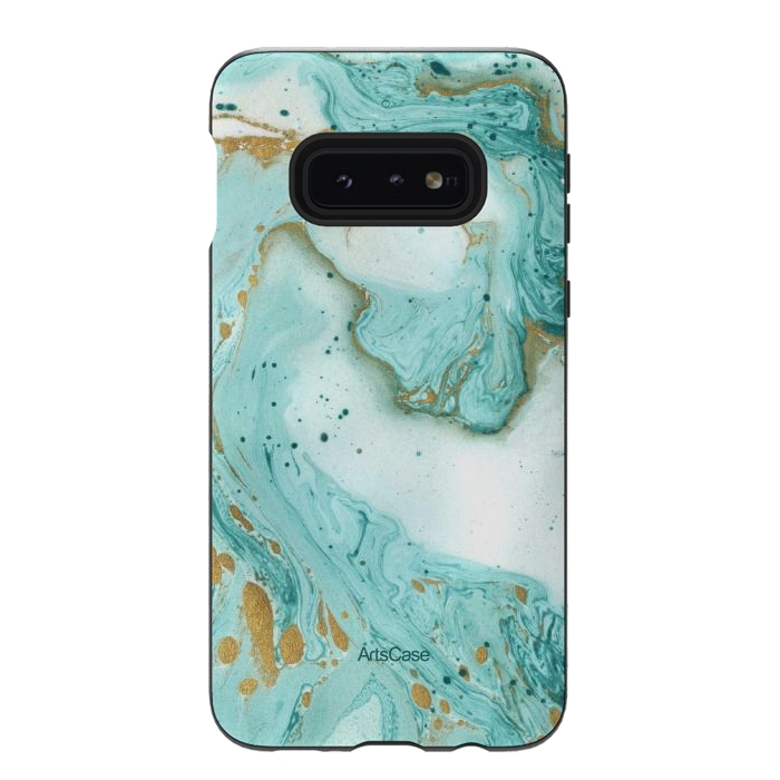 Galaxy S10e StrongFit Waves Teal by ArtsCase