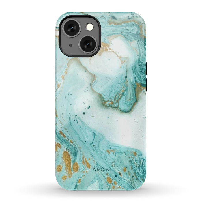 iPhone 13 StrongFit Waves Teal by ArtsCase