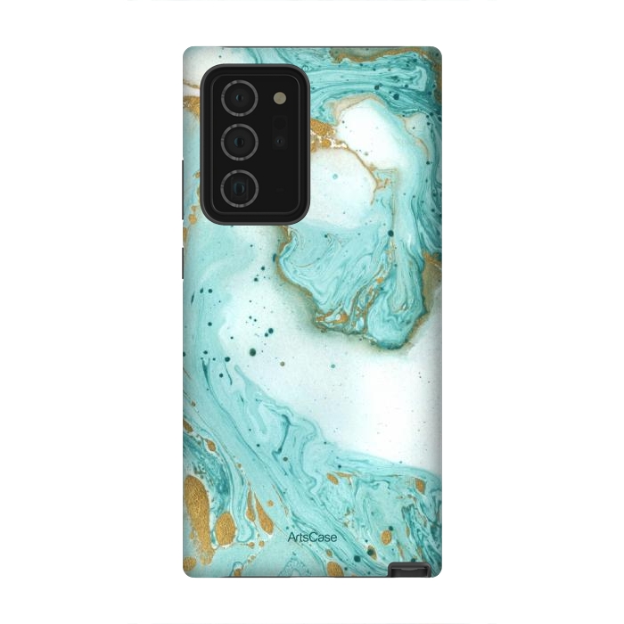 Galaxy Note 20 Ultra StrongFit Waves Teal by ArtsCase