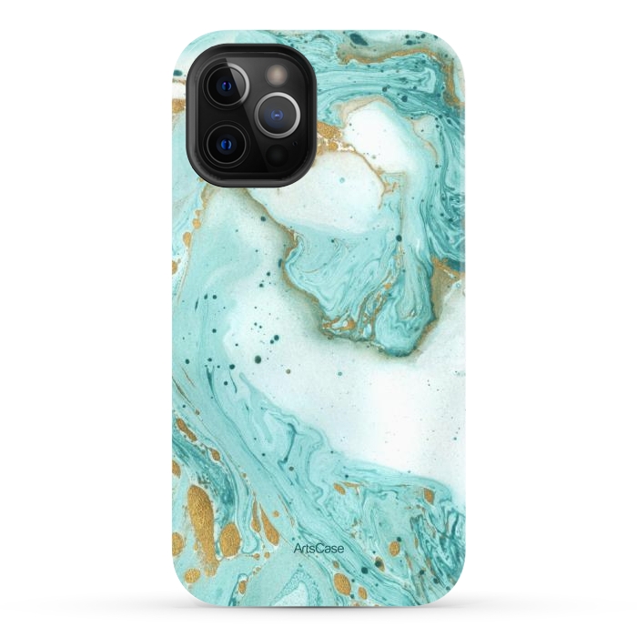 iPhone 12 Pro Max StrongFit Waves Teal by ArtsCase