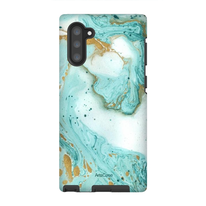 Galaxy Note 10 StrongFit Waves Teal by ArtsCase