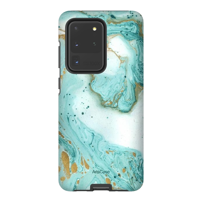 Galaxy S20 Ultra StrongFit Waves Teal by ArtsCase