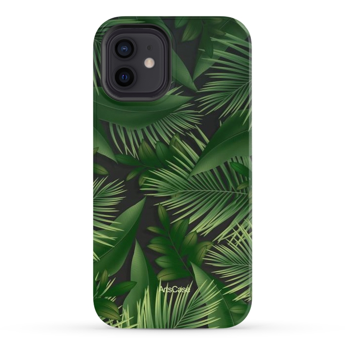 iPhone 12 StrongFit Tropical Leaves Garden by ArtsCase