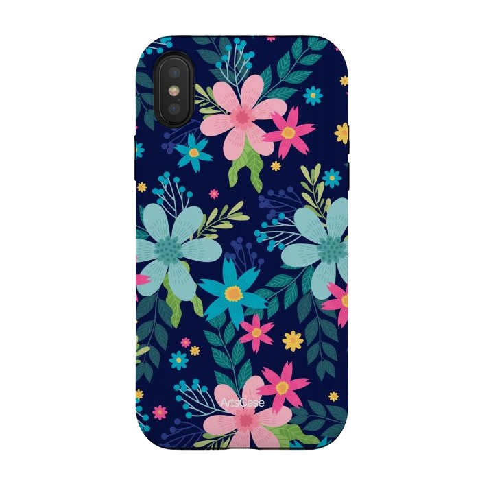 iPhone Xs / X StrongFit Rain of Colors and Flowers by ArtsCase