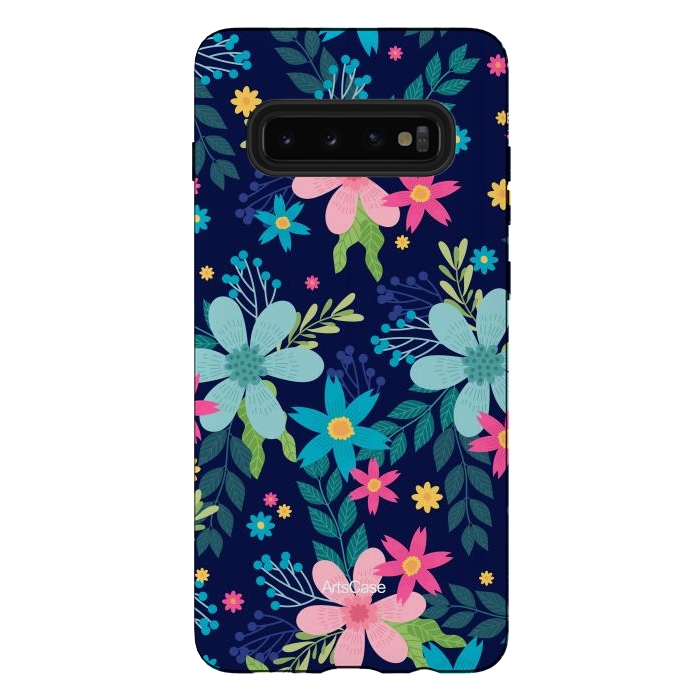 Galaxy S10 plus StrongFit Rain of Colors and Flowers by ArtsCase