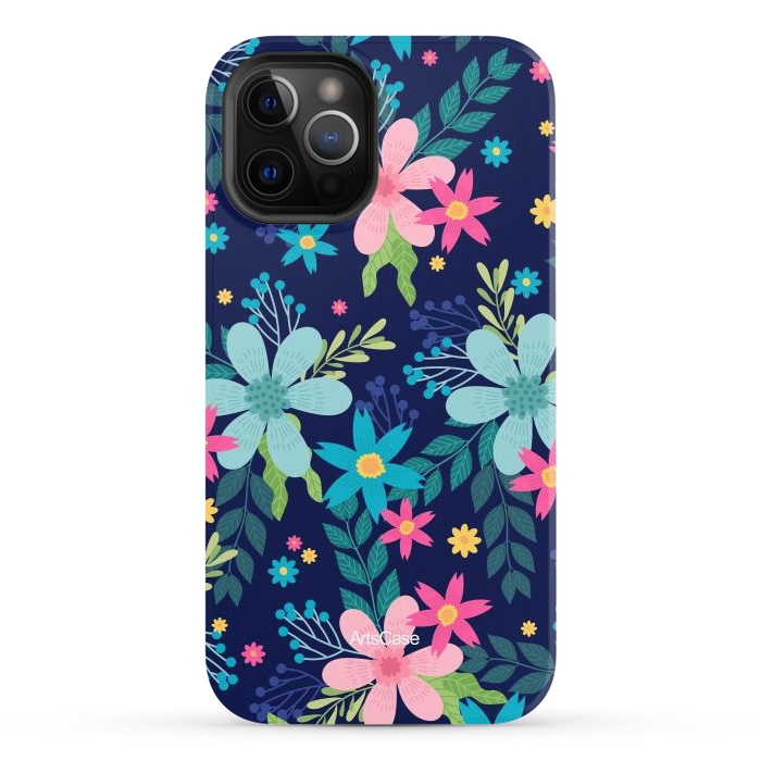 iPhone 12 Pro StrongFit Rain of Colors and Flowers by ArtsCase