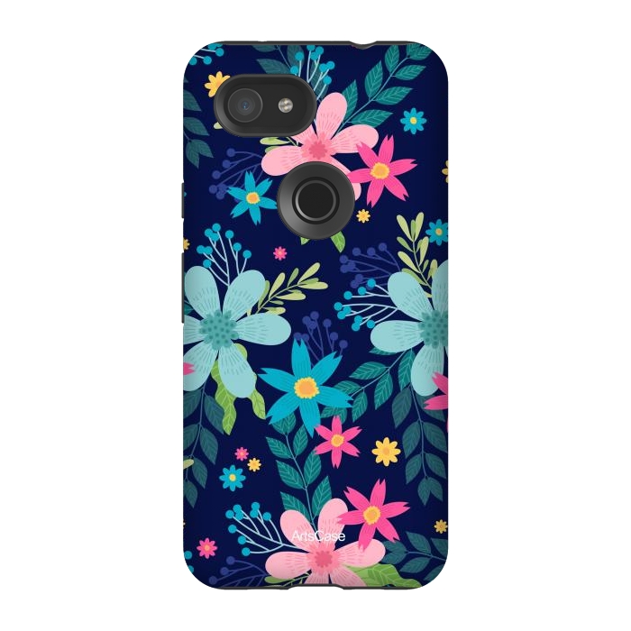 Pixel 3A StrongFit Rain of Colors and Flowers by ArtsCase