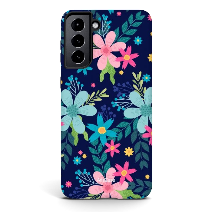 Galaxy S21 StrongFit Rain of Colors and Flowers by ArtsCase