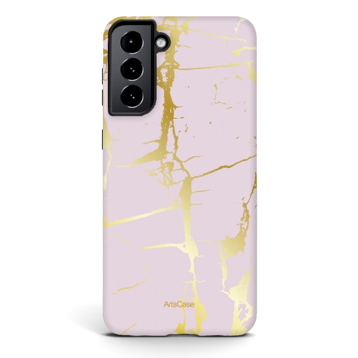 Galaxy S21 StrongFit Marble Gold Grunge by ArtsCase