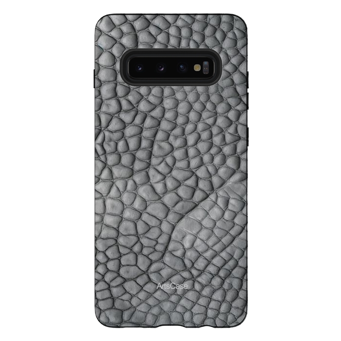 Galaxy S10 plus StrongFit Gray Snake Skin by ArtsCase