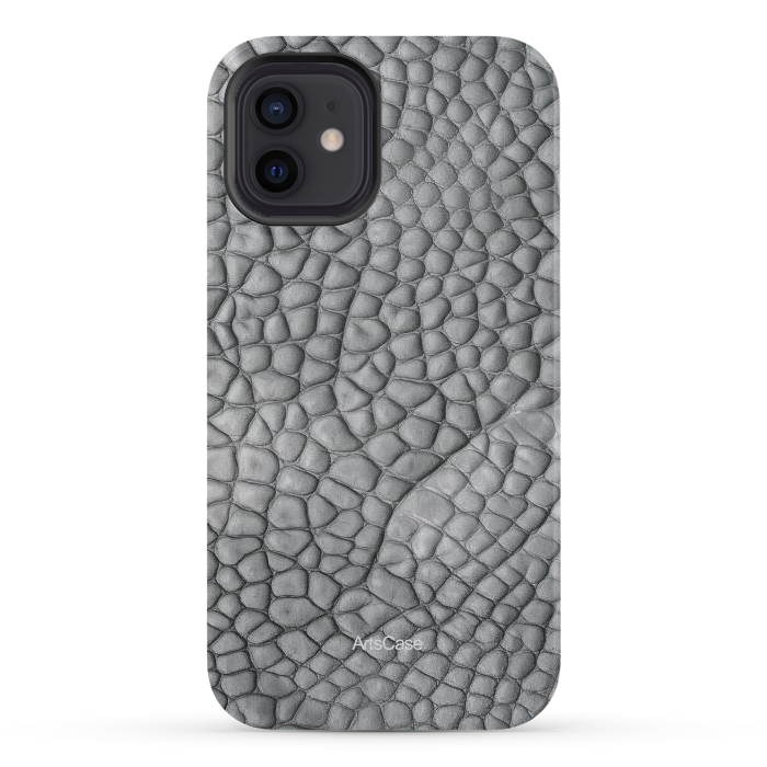 iPhone 12 StrongFit Gray Snake Skin by ArtsCase