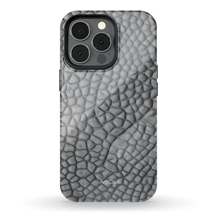 iPhone 13 pro StrongFit Gray Snake Skin by ArtsCase