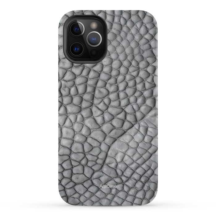iPhone 12 Pro Max StrongFit Gray Snake Skin by ArtsCase