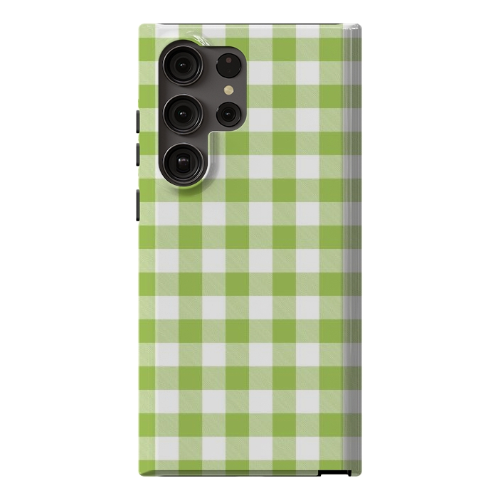 Galaxy S23 Ultra StrongFit Green Plaid by ArtsCase